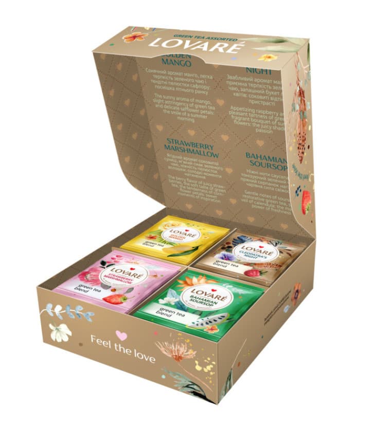 Зображення Чай Lovare Green Tea Assorted – купити зелений чай в асортименті для сетмента HoReCa № 2