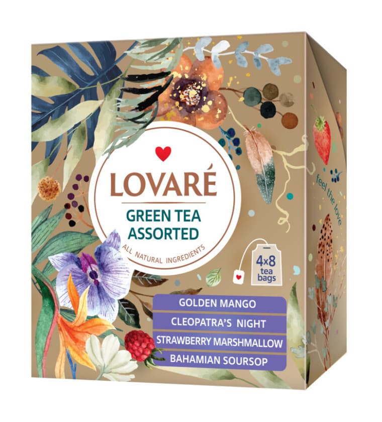Зображення Чай Lovare Green Tea Assorted – купити зелений чай в асортименті для сетмента HoReCa № 1