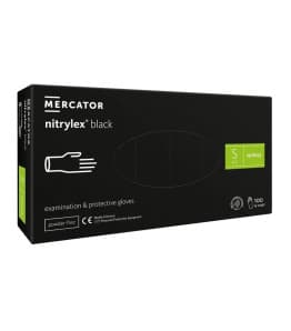 Рукавички нітрилові S чорні Mercator 100 шт