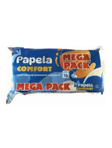 Туалетная бумага 16 рулонов Papela Comfort Mega Pack 3-х слойная