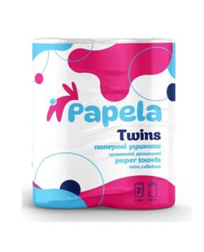 Паперовий рушник 165 відривів рулонний Papela Twins двошаровий 2 шт